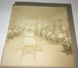 Rare Antique Victorian American Occupational Barbershop Interior Cabinet Photo