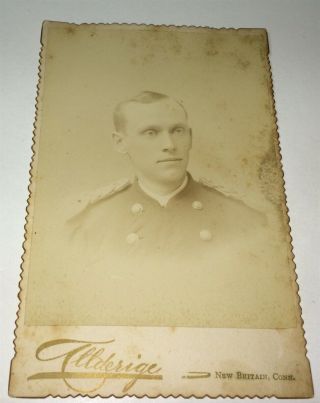 Rare Antique American Military Soldier Uniform Connecticut Cabinet Photo Us