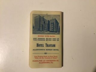 Hotel Traylor Allentown PA 1732 - 1932 George Washington Celluloid Cover Notebook 2