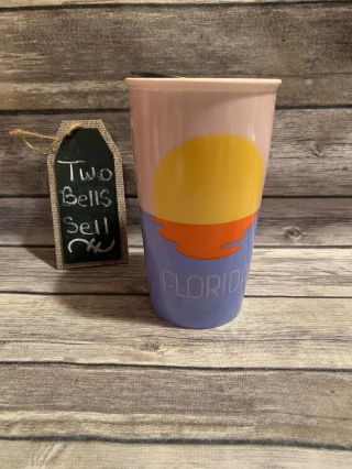Starbucks Florida Tall Travel Tumbler W/ Lid Ceramic Souvenir Mug Cup