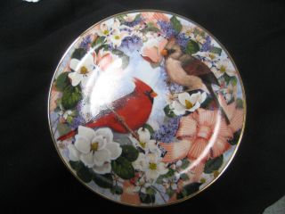 Franklin Collector Plate Cardinals In The Blossoms By Theresa Politowicz