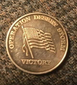Silver Operation Desert Storm Victory U.  S Navy Coin