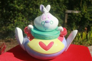 Disney Alice In Wonderland White Rabbit Ceramic Cookie Jar Retired