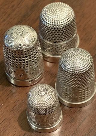 4 Henry Griffiths & Sons (chester) Sterling Thimbles,  Hallmarked (3)