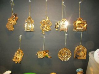 Danbury 24k Gold Plated Set Of 12 Christmas Ornaments Box