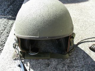 U.  S.  Army Helmet Combat Vehicle Crewman Nicely Marked,  Large Size With Long Cor