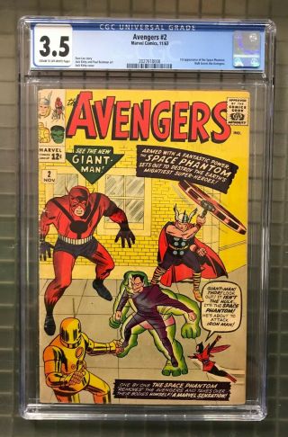 Avengers 2 Marvel Comics 1963 Cgc 3.  5 Space Phantom 1st Appearance Hulk Leaves
