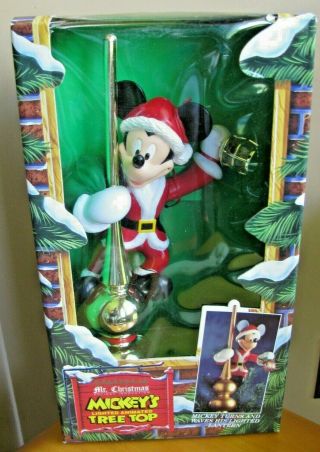 Vintage Nos 1994 Mr Christmas Animated Mickey Mouse Tree Topper Lighted Disney
