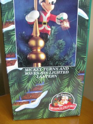 Vintage NOS 1994 Mr Christmas Animated Mickey Mouse Tree Topper Lighted Disney 2