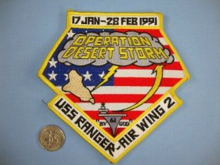 Navy Usn Uss Ranger Cv - 61 Patch Operation Desert Storm 1991 Air Wing Two