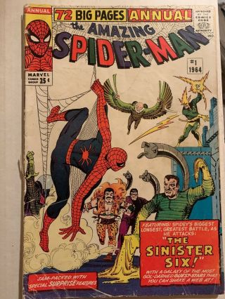 Spider - Man Annual 1 (1964) 1st Sinister Six - Low Grade
