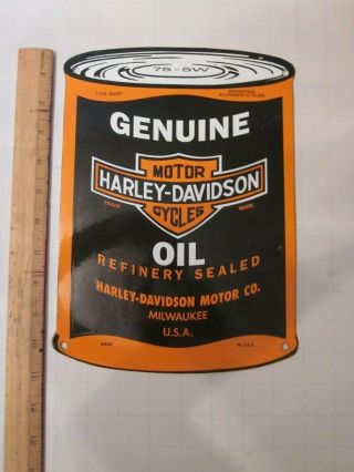 Harley Davidson Motor Oil Porcelain Sign Advertising Gas Petroliana Motorcycle
