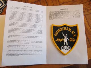 Alabama Birmingham Police Patch W/ Handout