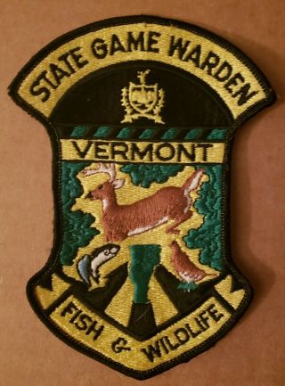 Vermont Fish & Game State Game Warden Patch