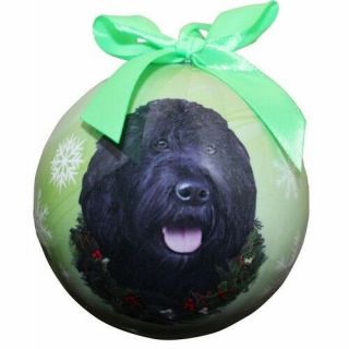 Labradoodle Black Shatterproof Ball Dog Christmas Ornament