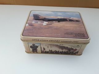 Operation Desert Storm Tin Box.  Vintage.  Military Collectible
