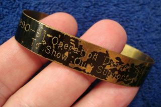 1990 - 91 Operation Desert Storm " To Show Our Support " Patriotic American Bracelet