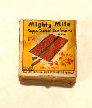 Mighty Mite Brand Firecracker Label Rare Penny Pack Firecrackers Icc Cl3