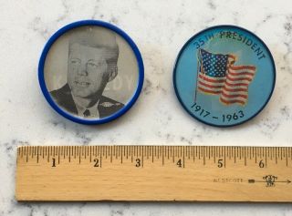 2 Jfk John F.  Kennedy Flasher Political Campaign Pinback Button Pins 1 Mourning