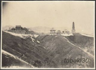 W6 China Old Photo 1930 Tieling Pagoda 鉄嶺龍首山仏塔