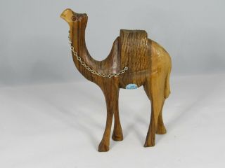 Hand Carved Wood Camel Figurine
