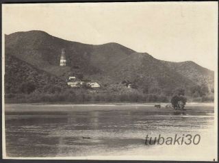W11 China Old Photo 1930 Hsimucheng Pagoda 析木城金塔寺仏塔