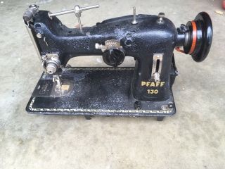 Pfaff 130 Vintage Sewing Machine Black W/ Light Made In Germany