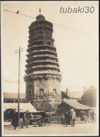 W4 China Old Photo 1930 Mukden Pagoda 奉天崇壽寺仏塔