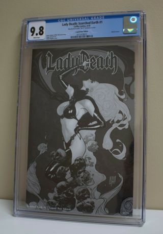 Lady Death Scorched Earth 1 - Kickstarter - Legend Noir - Adam Hughes - Cgc 9.  8