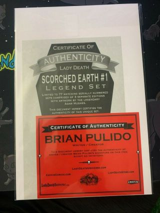 Lady Death Scorched Earth 1 - Legend Noir Edition 42/77 - Signed 2