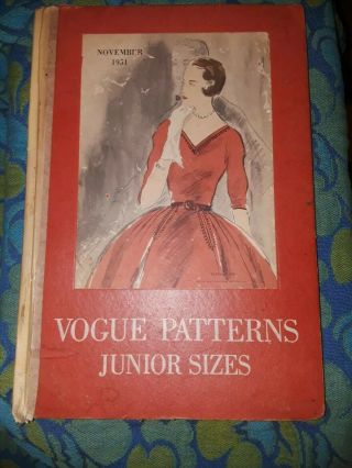 Vintage 138 Page Large 15x10 In.  Vogue Pattern Counter Book October 1951