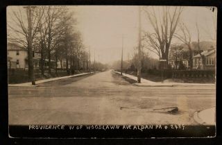 Pa Aldan Providence W Of Woodlawn Ave Delaware County Real Photo Postcard
