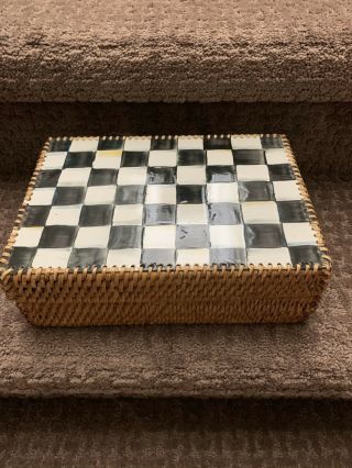 Mackenzie - Childs Courtly Check Enamel And Wicker Box