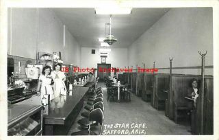 Az,  Safford,  Arizona,  Rppc,  Star Cafe,  Interior View,  Photo