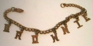 Vintage Girls Brownie Letter Charm Bracelet Brownies Girl Scout 6 "