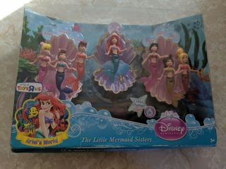 Disney’s The Little Mermail Ariel And Sisters Mini Doll Figurine Gift Set Nib