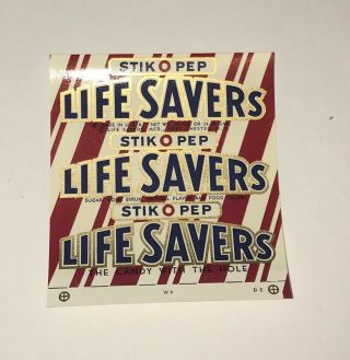 Vintage 50’s 60’s Stik O Pep Life Savers Candy Roll Wrapper Exc.