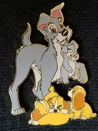 Disney Pin Le 500 Lady And The Tramp - Tramp Scamp Puppies Pups
