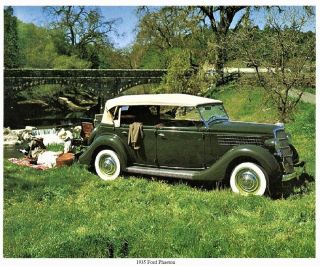 Vintage 1935 Phaeton 8 " X 10 " Photo Print Ford Dealership Wall Art