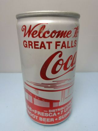 Coca Cola Coke Aluminum Bank Soda Pop Can 20 Great Fall,  Momtana 70 Years