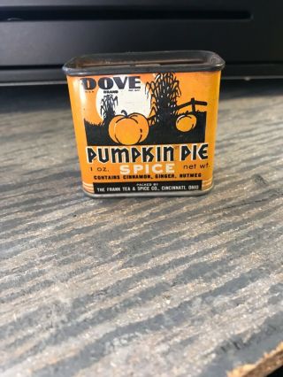Vintage Dove Pumpkin Spice Tin With Fall Harvest Scene Halloween