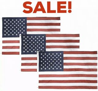 3 - Pack 3x5 American Flags W/ Grommets - Usa United States Of America - Usa Stars