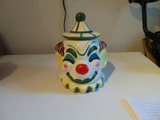 Sierra Vista Clown Face Cookie Jar,  Grt Cold Paint On Nose