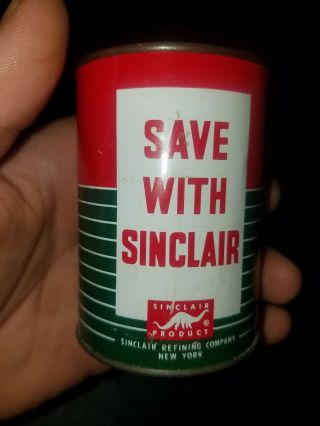 VERY SINCLAIR OIL CAN BANK SAVE WITH SINCLAIR EXTRA DUTY OLD ONE 3