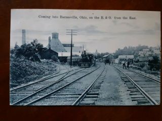 Barnesville Ohio On The B & O Train Station Railroad Depot 1908 O Pc