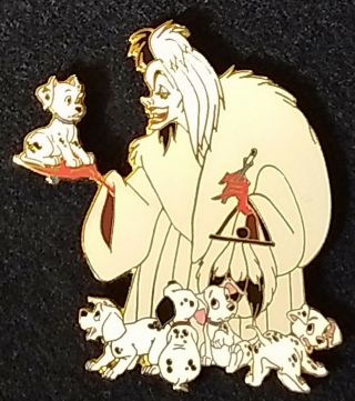 Villain Cruella With Pups 101 Dalmatians Disney Pin Le500