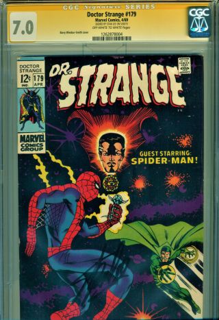 Doctor Strange 179 Cgc 7.  0 Ss Signed By Stan Lee Spider - Man Cover/story