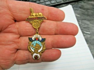 Masonic Shriner 1911 Imperial Council Rochester Ny Lu Lu Badge Medal Pin
