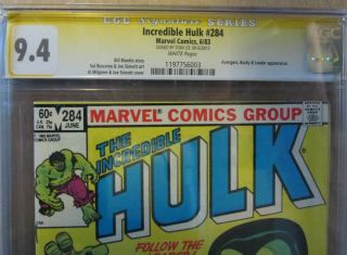INCREDIBLE HULK 284 CGC 9.  4 SIGNED by STAN LEE AVENGERS,  BUCKY & LEADER App 3