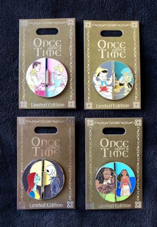 Disney DLR ONCE UPON A TIME Pins of the Month: May,  Oct. ,  Nov.  & Dec.  LE 2000 2